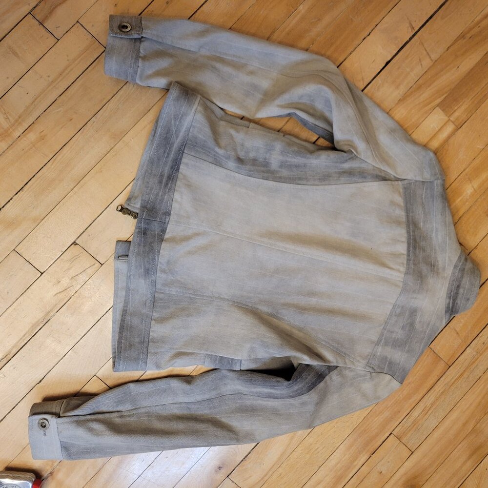 POW Andy The-Anh‎ - Made in Canada Gray Linen Moto Jacket Size 6 - Picture 6 of 7